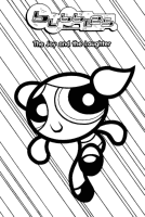 A coloring page of powerpuff girls